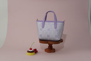 Multicolor brocade tote bag in lifestyle scene