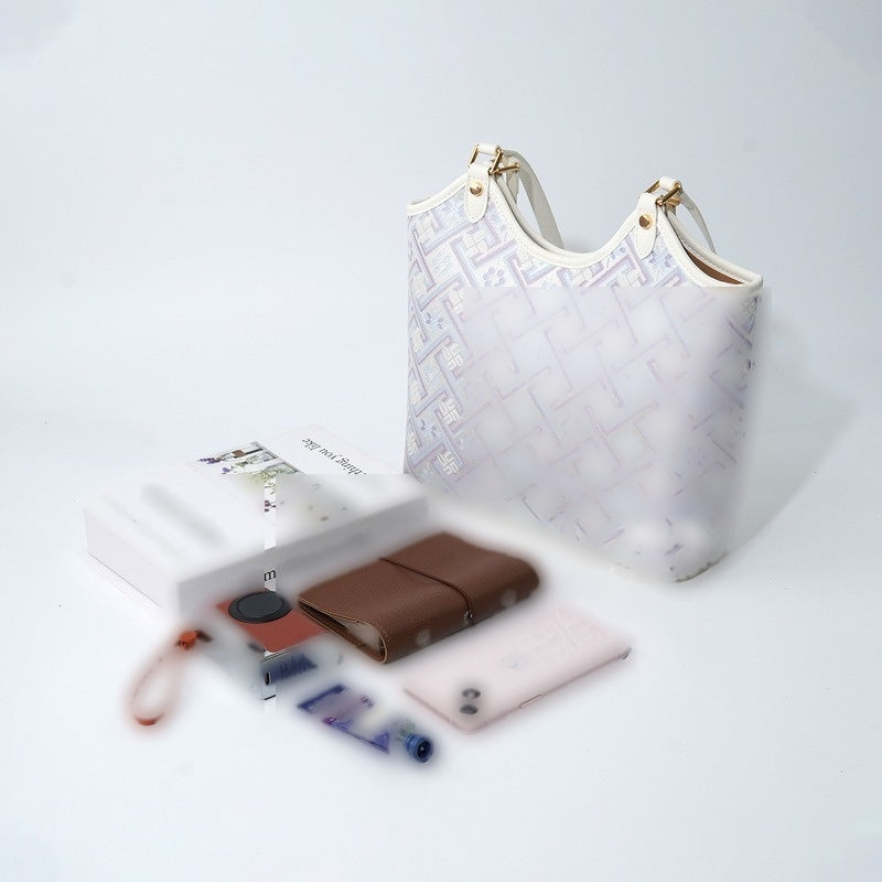 Multicolor brocade tote bag main view