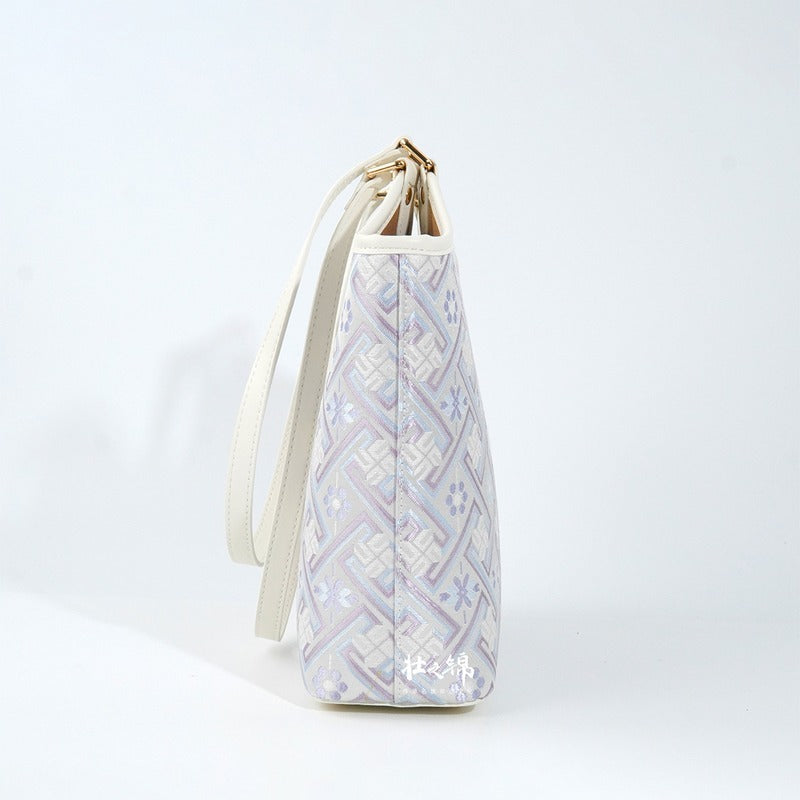 Multicolor brocade tote bag view 03