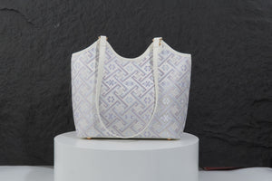 Multicolor brocade tote bag view 09