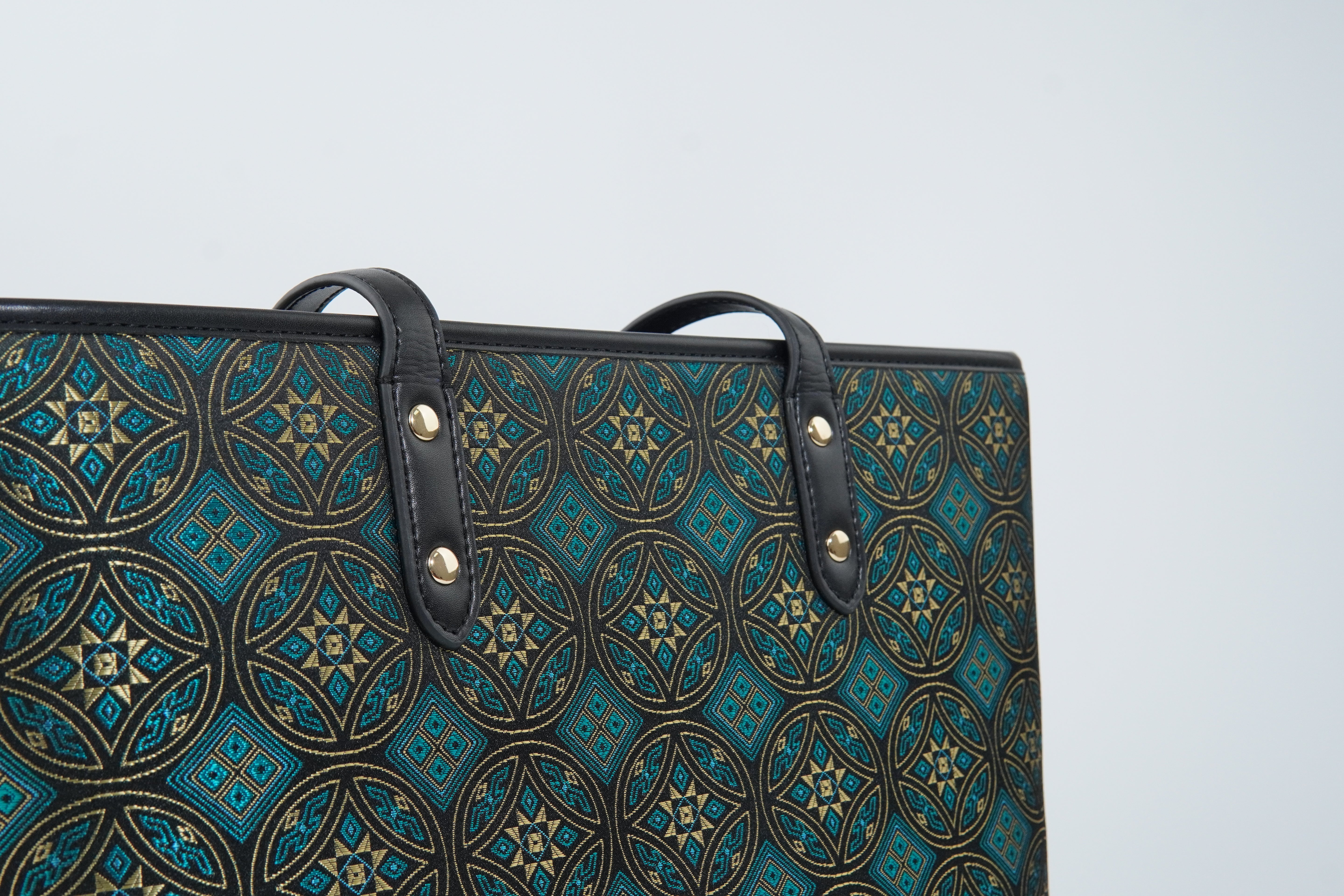 Multicolor brocade tote bag view 10