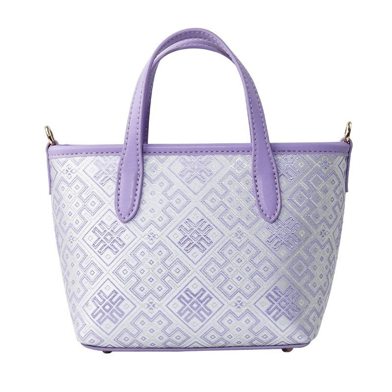 Multicolor brocade tote bag view 10