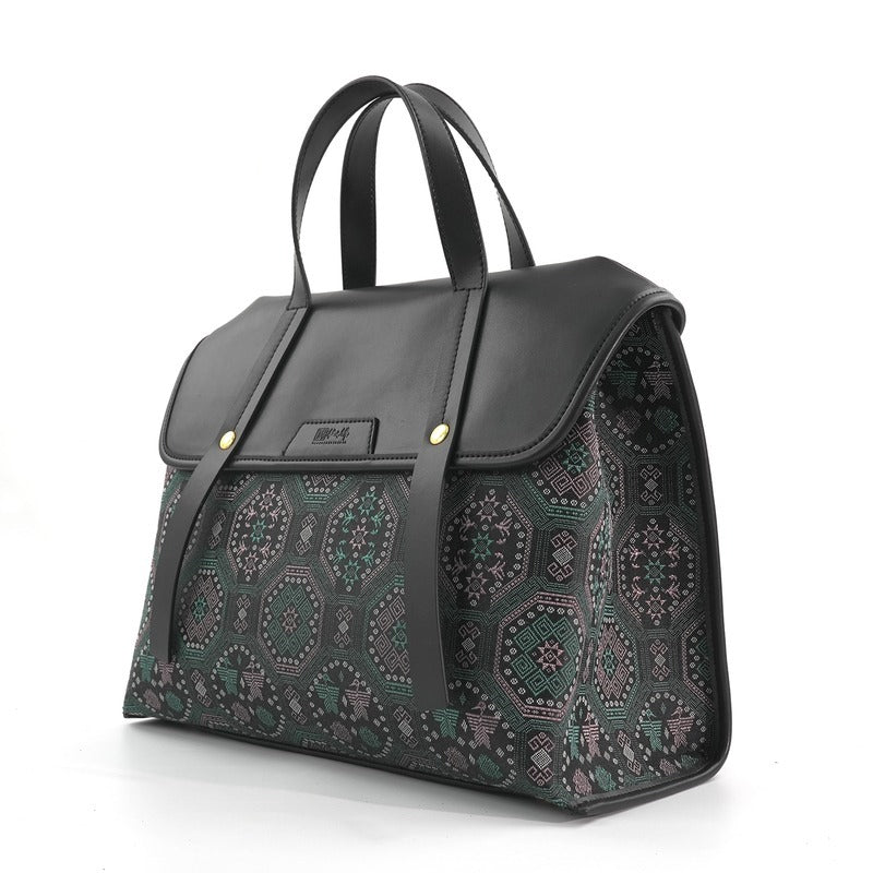 Multicolor brocade travel bag view 02