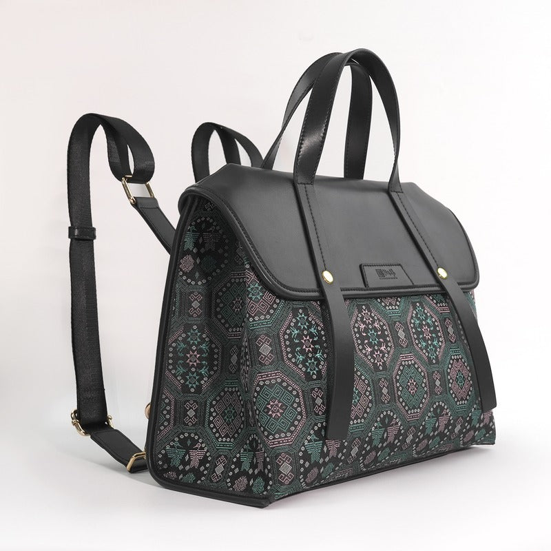 Multicolor brocade travel bag view 03