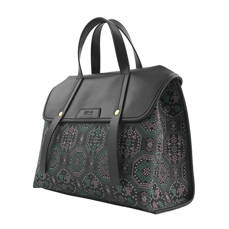 Multicolor brocade travel bag view 09