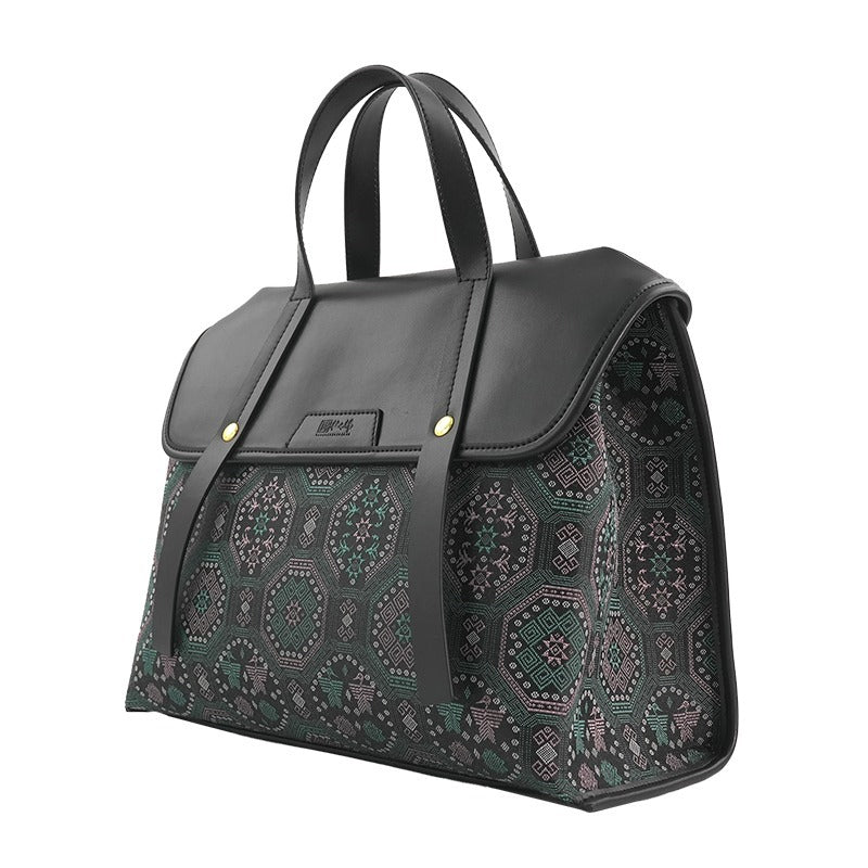 Multicolor brocade travel bag view 10