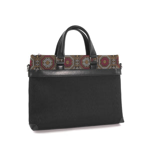 Reddish Brown brocade briefcase view 04