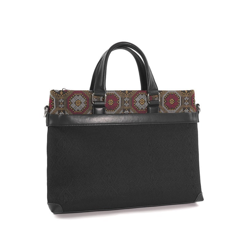 Reddish Brown brocade briefcase view 04