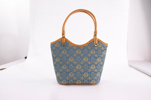 Royal Blue brocade shoulder bag main view