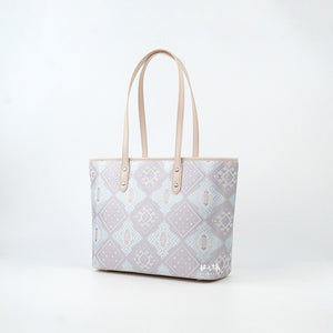 Silver Purple brocade bag set view 04