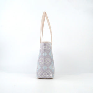Silver Purple brocade bag set view 05