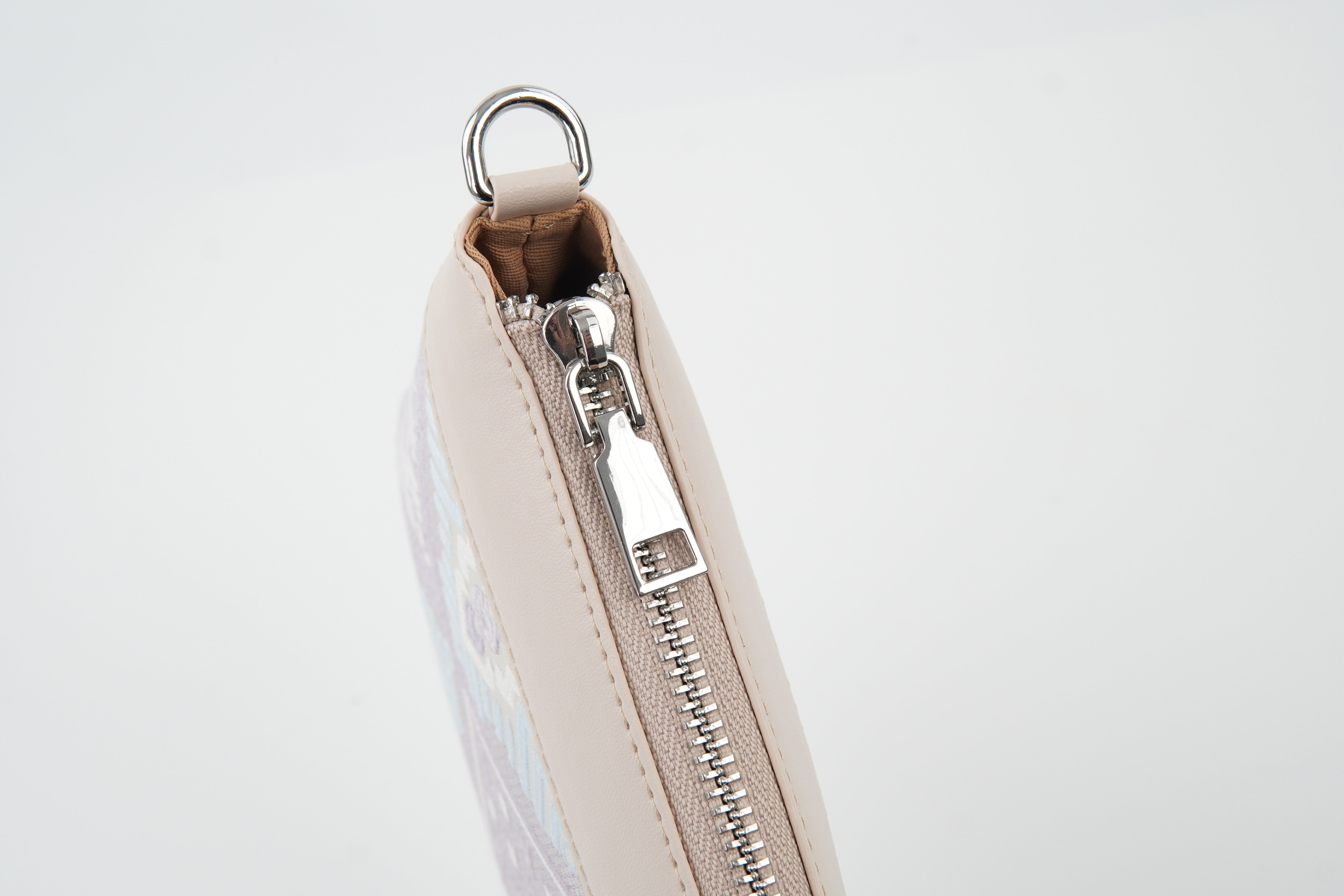Silver Purple brocade shoulder bag view 02