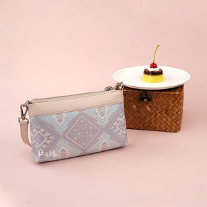 Silver Purple brocade shoulder bag view 03