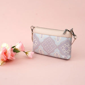 Silver Purple brocade shoulder bag view 04